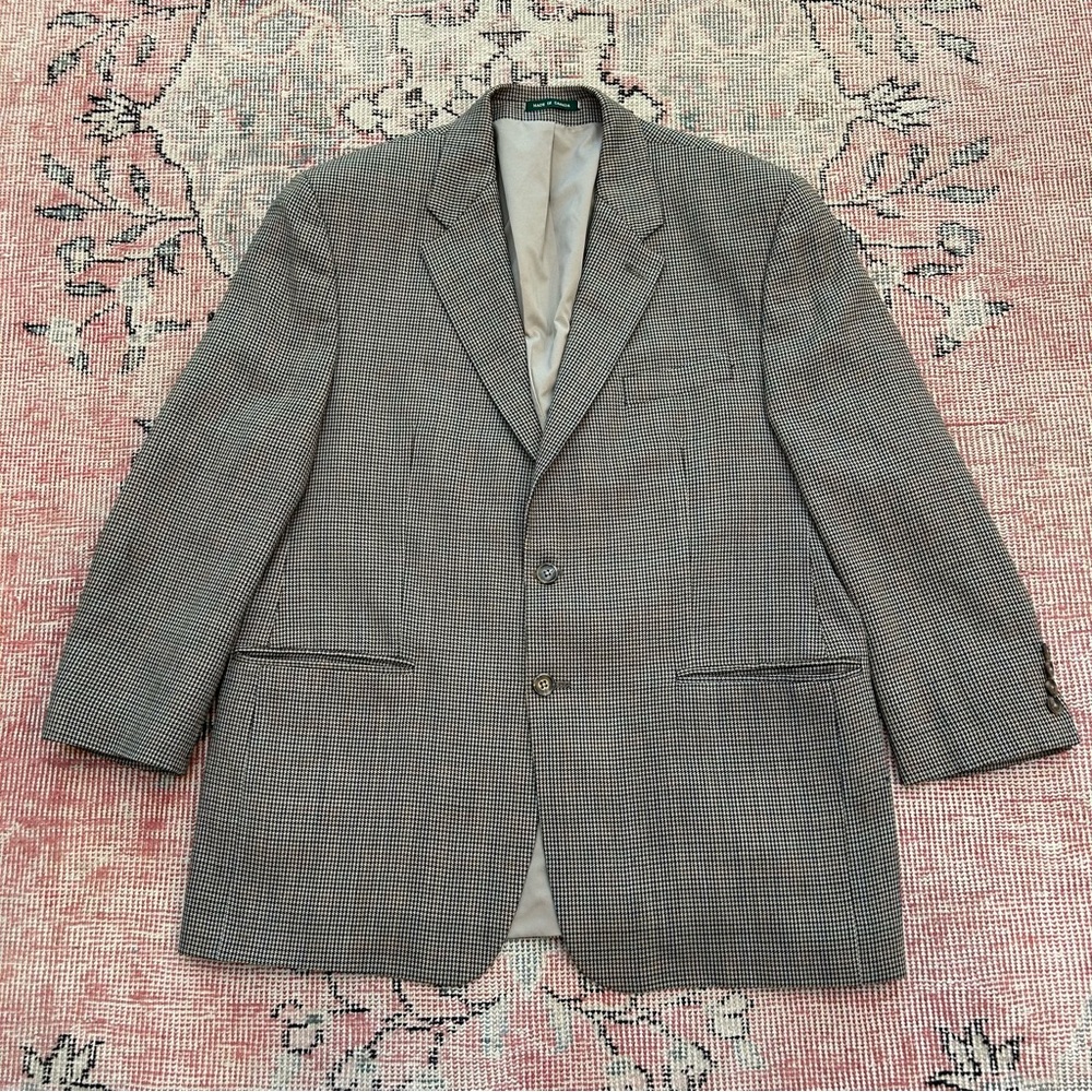 Lauren Ralph Lauren Josephs Mens 46R Houndstooth Wool Blazer Made in Canada